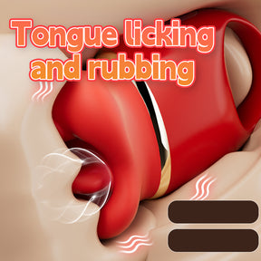 Red Lips Tongue Licking Bite Vibrator Women's Masturbation - Lurevibe