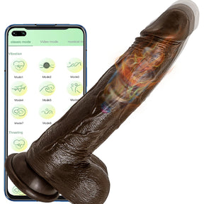 8.6-In Vibrating Thrusting Swing Thick Long Lifelike Dildo With Remote Control - Lurevibe