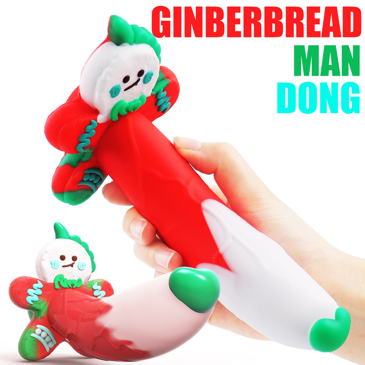 AIMITEX Gingerbread Man Dildo Suction Cup Manual Masturbator - Lurevibe