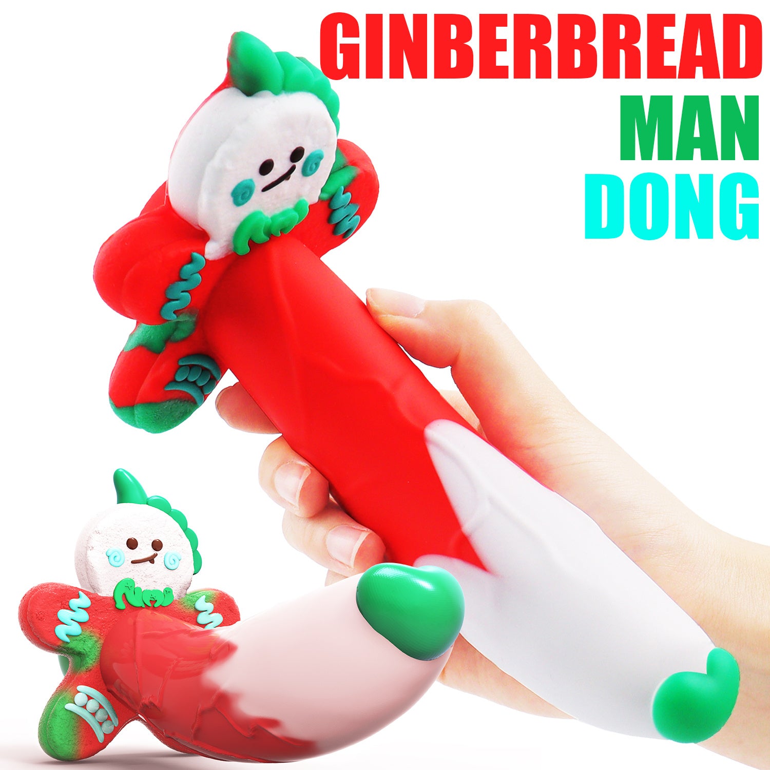 AIMITEX Gingerbread Man Dildo Suction Cup Manual Masturbator