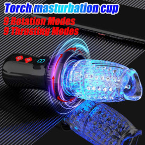 Lurevibe - 4.0 Version Torch 9 *9 Thrusting Rotating Penis Stroker Male Rose Toy