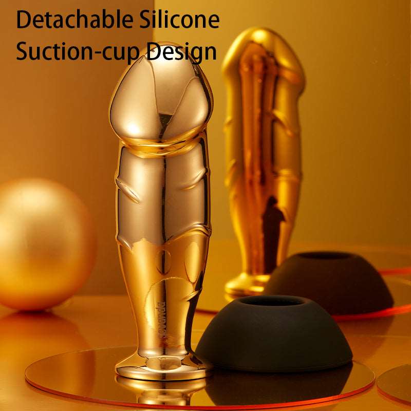 Gold Stainless Steel Hollow Anal Plug For Male And Female Anal