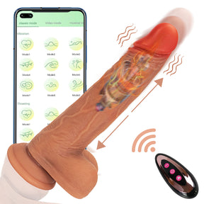 8.6-In Vibrating Thrusting Swing Thick Long Lifelike Dildo With Remote Control - Lurevibe