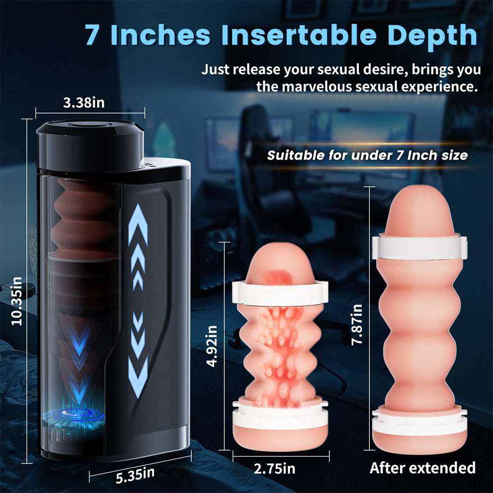Lurevibe - Big Cup Automatic Telescopic Penis Stimulation Pocket Pussy Stroker Masturbation Cup - Lurevibe