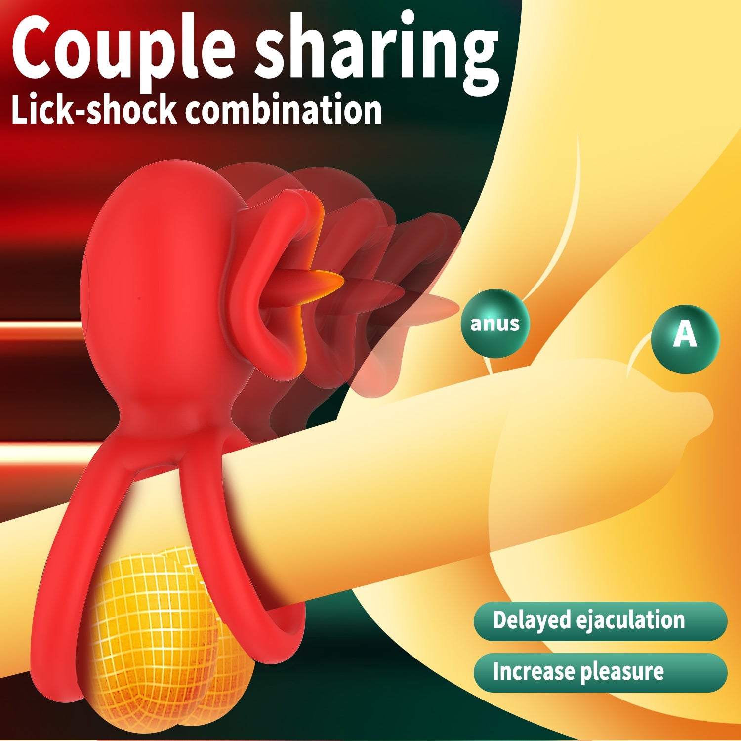 Cock Rings Clitoral Stimulator with Licking Mouth Pleasur with APP control