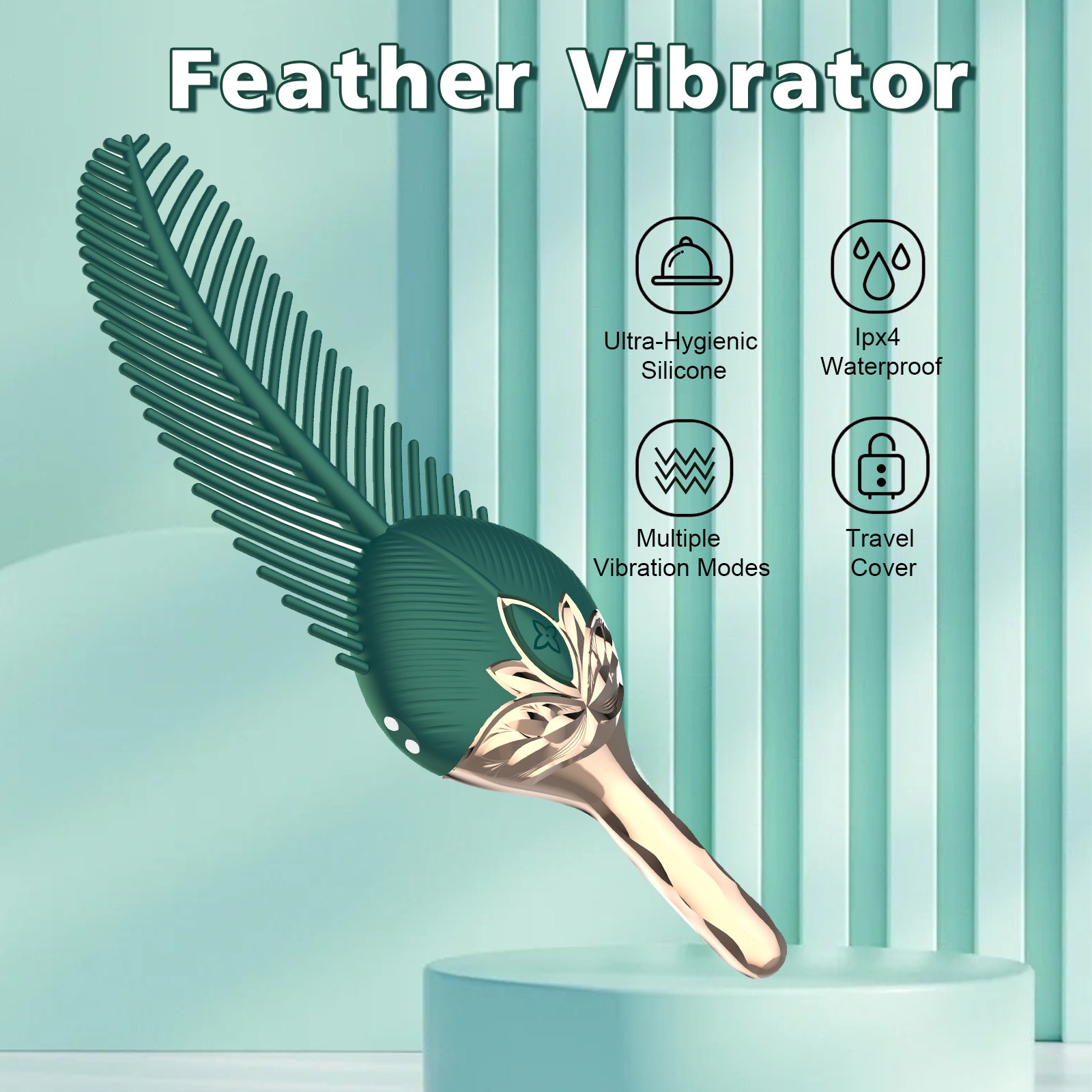 Peacock Feather - Clitoral Stimulator Body Massager Couple Sex Toy With 10 Modes Vibration - Lurevibe