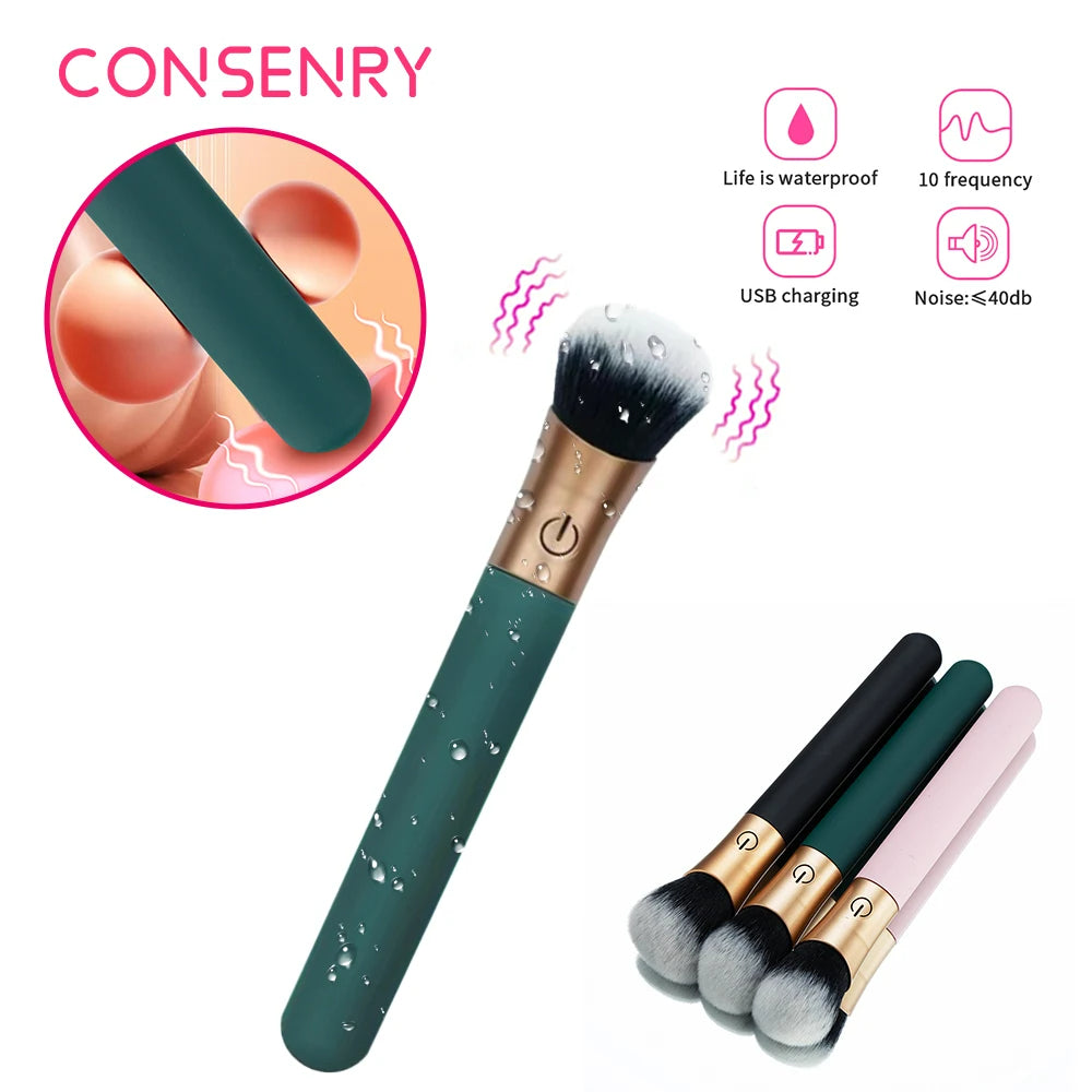 Lurevibe Brush Vibrator 2.1  for Women G-Spot Nipple Clitoral Makeup Stimulator - Lurevibe