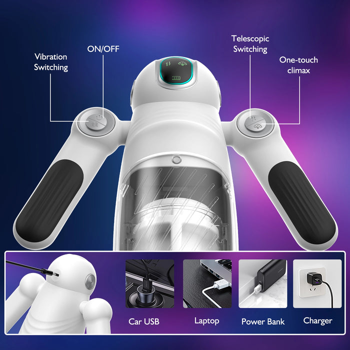 Bella Bot Robot Telescopic Vibrating Male Penis Stroker - Lurevibe