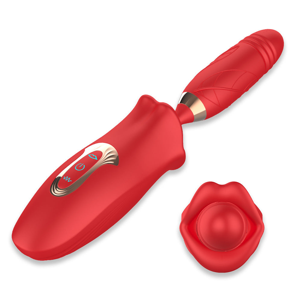 Lurevibe - Rose Muncher Lip Tongue Suction Vibrator With Thrusting