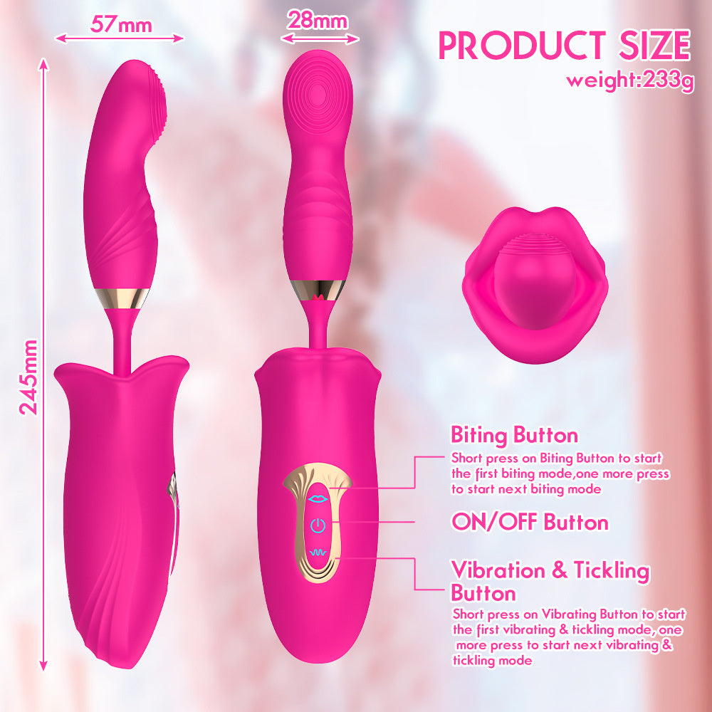 Lurevibe - Rose Muncher Bite Vibrator G Spot Clitoris Stimulator Vagina  Sucking Masturbator | Lurevibe