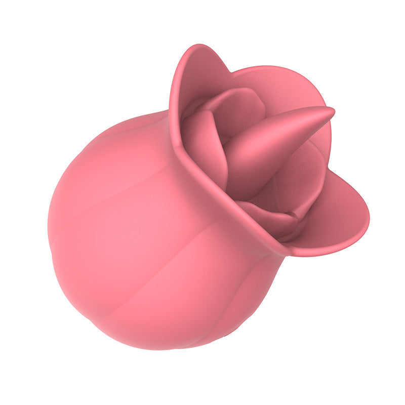 Lurevibe - 10 Speeds Rose Vibrator With Tongue - Lurevibe