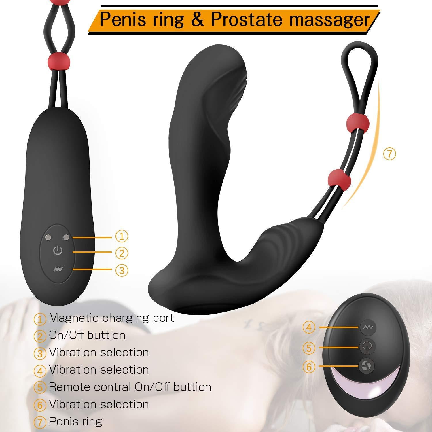 Lurevibe - Men's wireless remote control backyard bead pulling 9-frequency vibrating anal plug prostate toy - Lurevibe