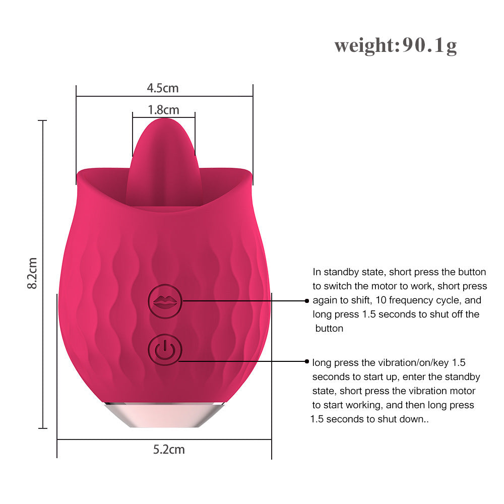 Lurevibe -Rose Toy Vibrator For Wome Clitoral Tongue Licking Vibrator - Lurevibe