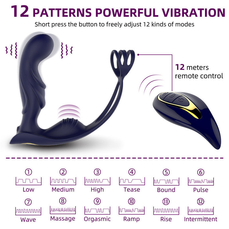 Lurevibe - Wireless Remote Control Male Prostate Vibrating Massager Cock Ring - Lurevibe