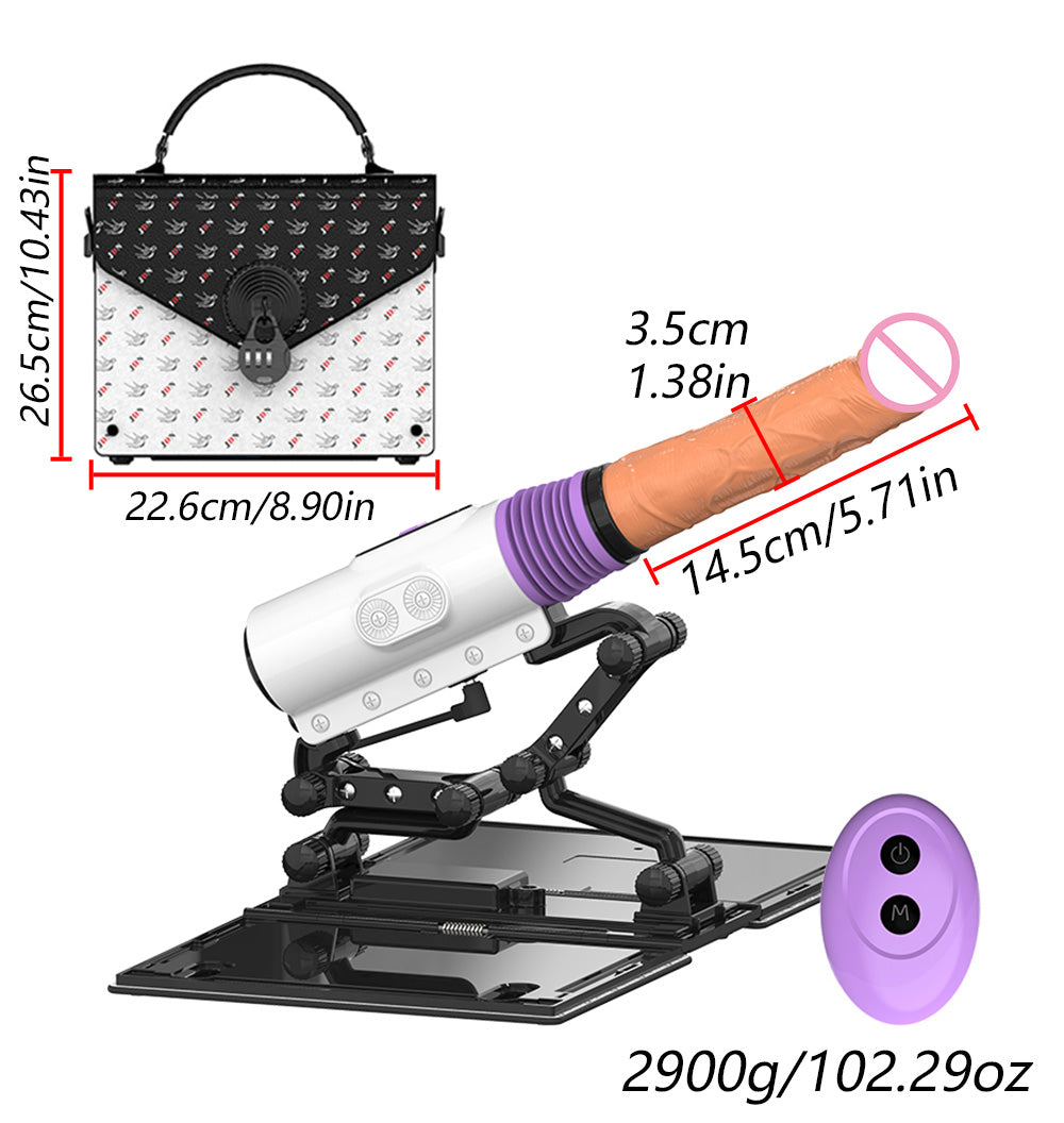 Lurevibe - Leather Bag Machine X5x7 Sex Machine Masturbation Pumping Gun With Dildos - Lurevibe