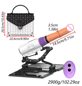 Lurevibe - Leather Bag Machine X5x7 Sex Machine Masturbation Pumping Gun With Dildos - Lurevibe