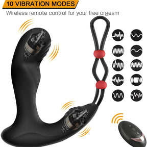 Lurevibe - Men's wireless remote control backyard bead pulling 9-frequency vibrating anal plug prostate toy - Lurevibe
