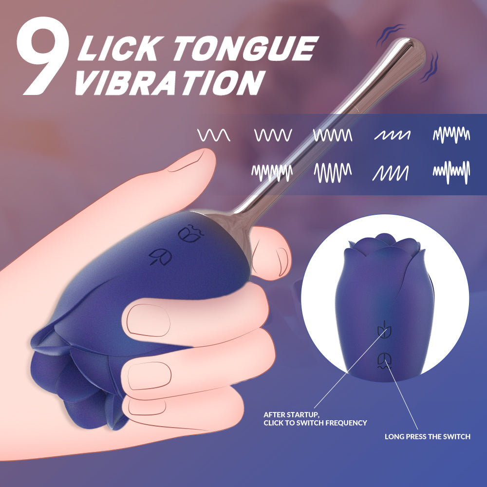 Silicone Rose Vibrator With Tongue Lickingfor Women - Lurevibe