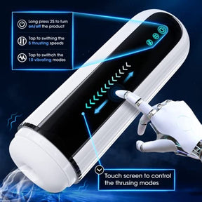 Lurevibe - Fantasy Aircraft Cup Men's Fully Automatic Telescopic Warming Pronunciation Electric Masturator - Lurevibe