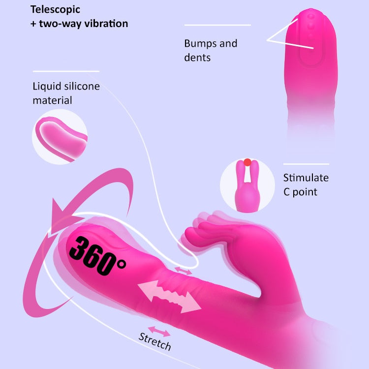 Lurevibe - Rain Love Thrusting Strong Shock Rabbit Vibrator With Suction Cup - Lurevibe