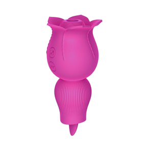 Lurevibe - Rose Sucking and Tongue Vibrator 2 in 1 Rose Toy - Lurevibe