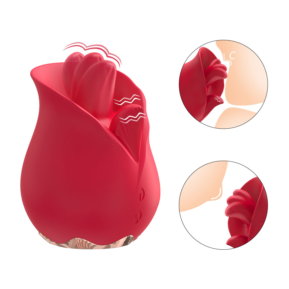 Lurevibe - Roman 9 Frequency Tongue-licking Rose Toy - Lurevibe