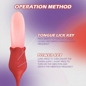 Lurevibe - Mia 2-in-1 Upgraded Tongue-licking Rose Toy With Licking Bullet Vibrator - Lurevibe