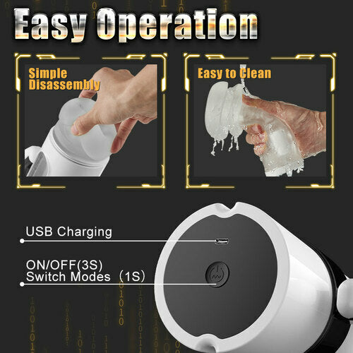 Lurevibe Telescopic Vibrating Male Masturbator for Man: Game Cup Pulse