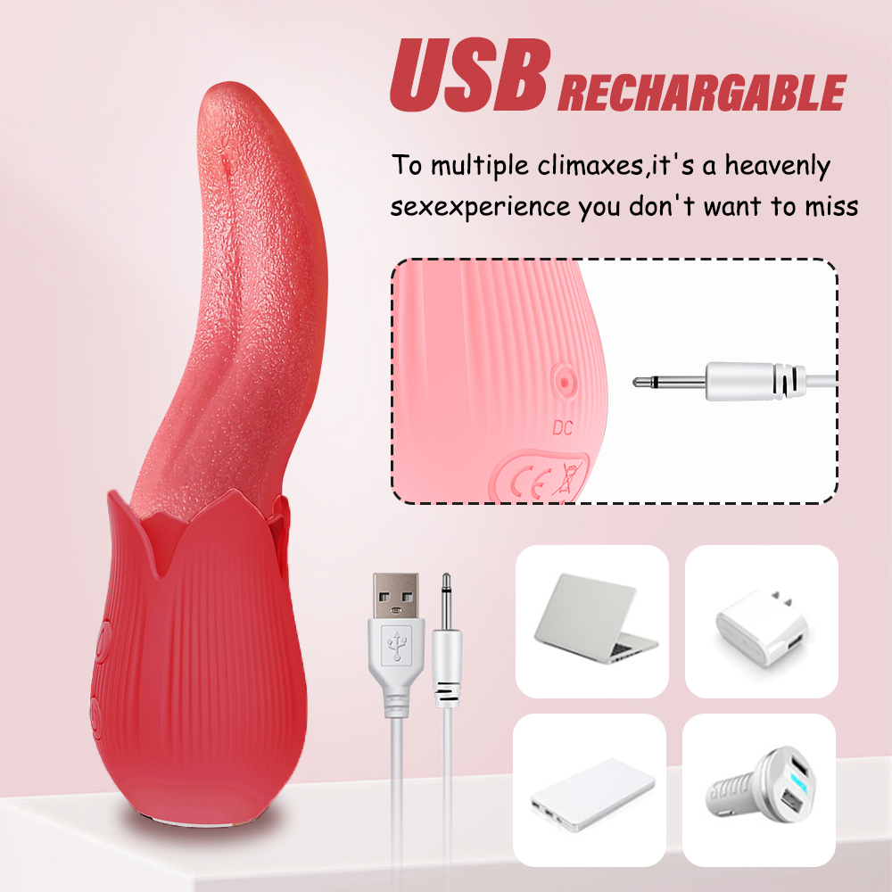 Lurevibe - Upgraded Rose - 20 Frequency Tongue Licking Vibrator - Lurevibe