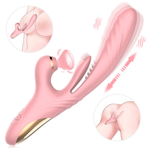 Lurevibe - 3 in 1 Suction & Thrusting Vibrator With Tongue For Clitoris & G-spot - Lurevibe