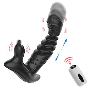 Lurevibe - Telescopic Prostate Massager For Men And Women Double Shock Masturbation G-spot Vestibule Anal Plug Sex Toy Wholesale - Lurevibe