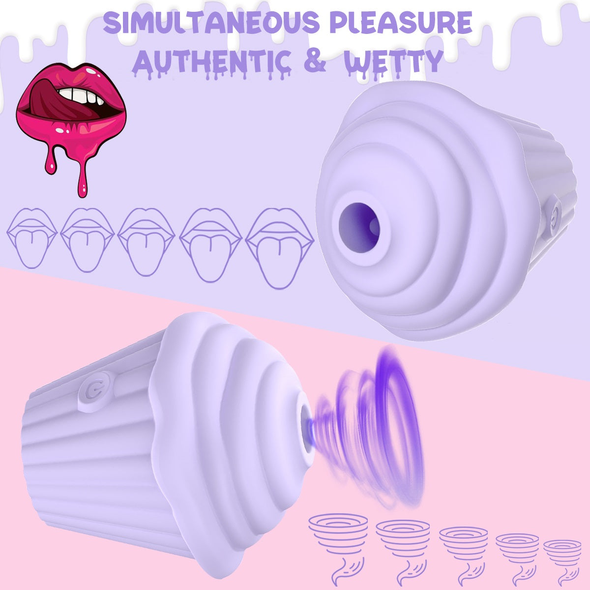 Lurevibe - Mini Ice Cream Sucking Vibrator Clitoris Stimulator For Adult - Lurevibe
