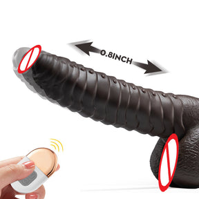 Lurevibe - Telescopic Dildo Silicone Realistic Big Fake Penis Dildo Vibrator - Lurevibe