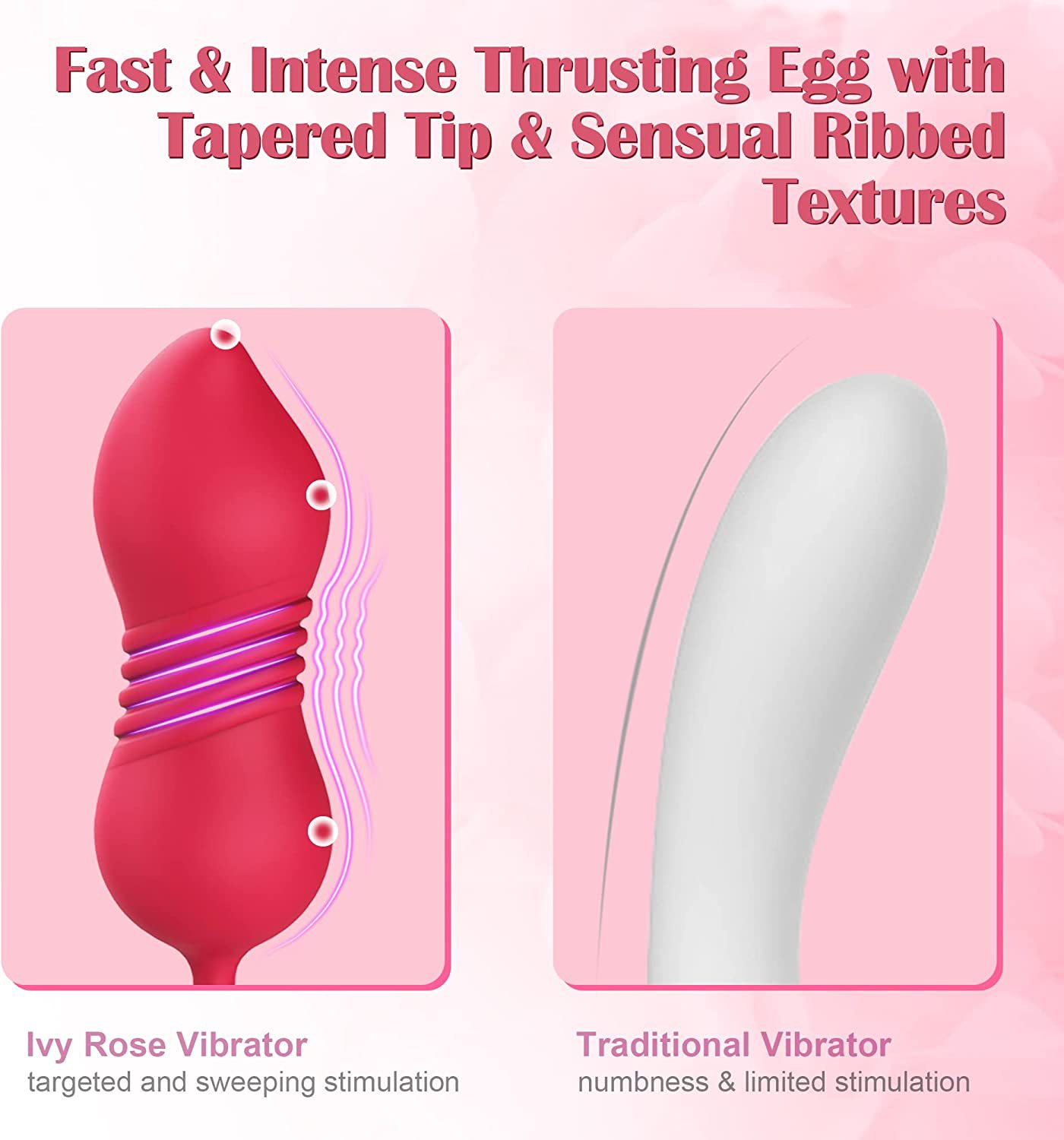 Lurevibe - S475-7 4-in-1 Three Pistils Rose Toy With Telescopic Egg - Lurevibe