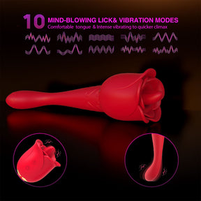 Lurevibe - Rose Honey Tongue Licking Vibration G Point Massage Stick Nipple Masturbation Device - Lurevibe