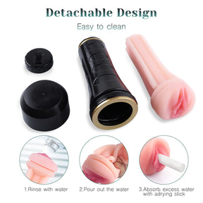 Lurevibe - Male Masturbators Cup  Realistic Textured Pocket Vagina Pussy Masturbation Stroker - Lurevibe