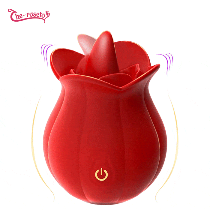 10 Speeds Rose Vibrator With Tongue | Lurevibe