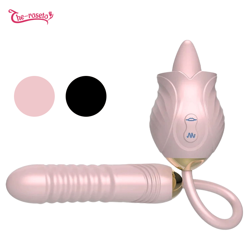 Lurevibe - New Rose Toy Warming G-spot Tongue Licking Vibrator - Lurevibe