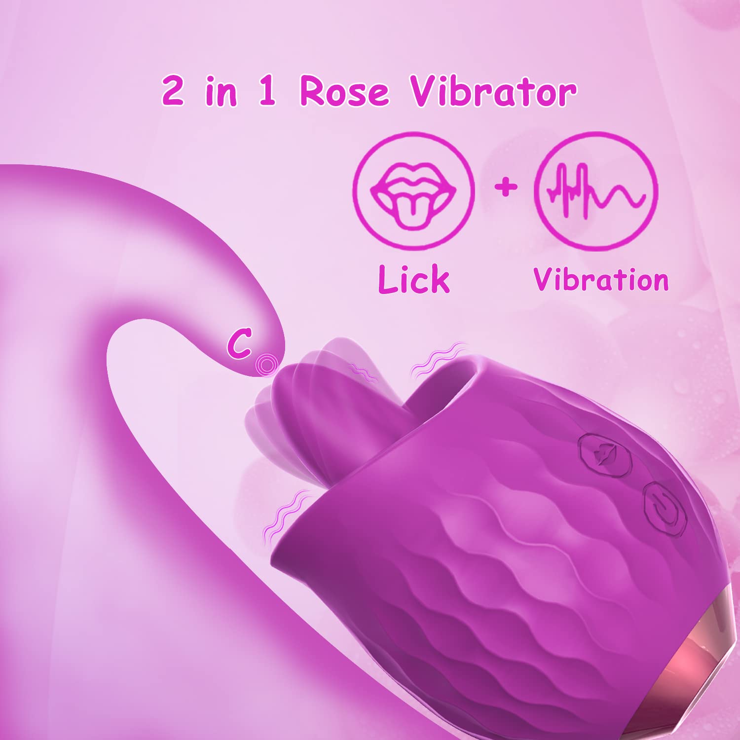 Lurevibe -Rose Toy Vibrator For Wome Clitoral Tongue Licking Vibrator - Lurevibe