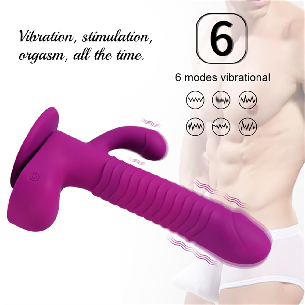 Lurevibe - 360 Degree Rotating Telescopic Dildo Vibrator With Suction Cup Wireless Remote Control - Lurevibe
