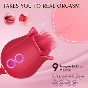 Lurevibe - Rose Toy Vibrator Female Telescopic Egg Jumping  Tongue Licker Sex Toys - Lurevibe